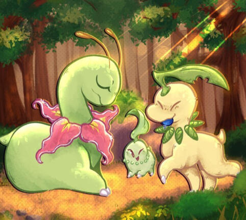 chikorita line from pokemon